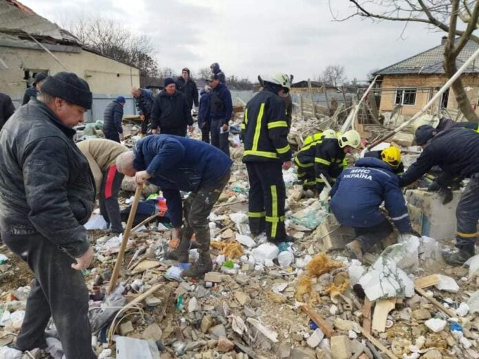 Разрушения в киевско село