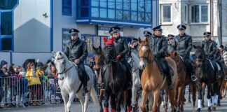 Конни полицаи в София