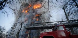 Пожар в сграда в квартал "Святошински"