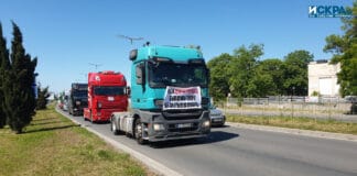 Камиони, протест