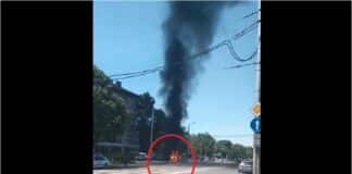 Пожар, кола