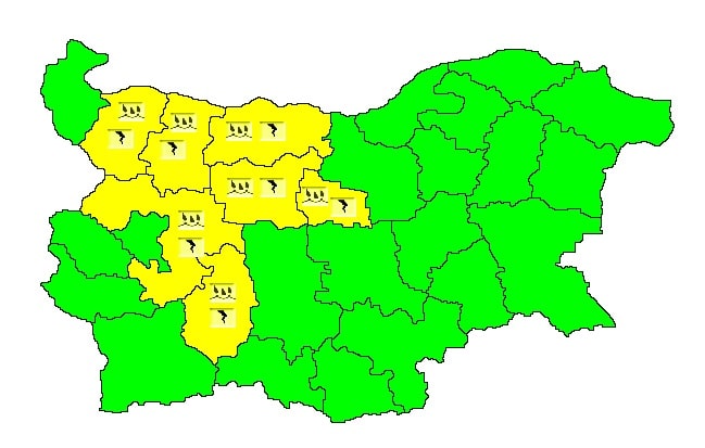 Жълт код за обилни валежи