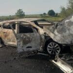 Изгоряла кола на АМ Тракия