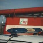 Пожарен и полицейски автомобил, пожар