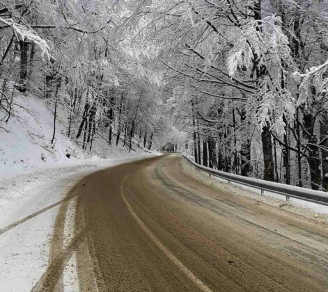 Сняг, път