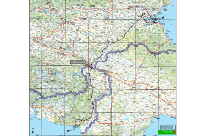 Карта на проекта "Бургас-Александруполис"