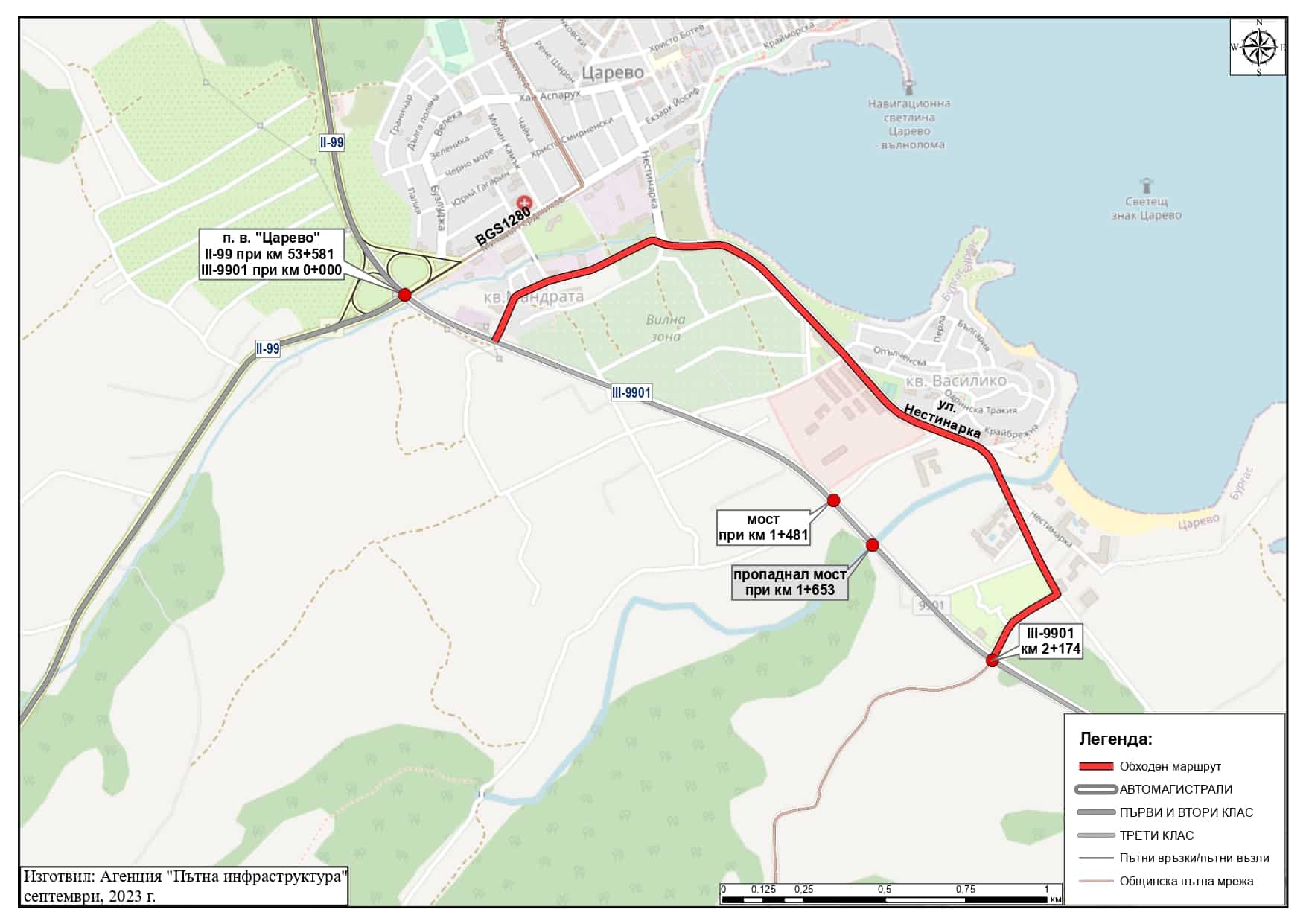Обходният маршрут за моторни превозни средства до 12 т от