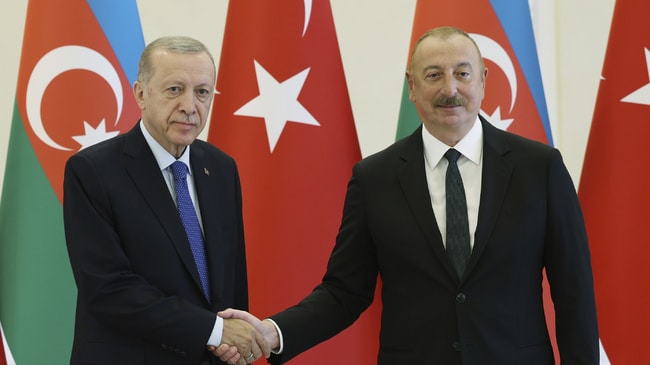 Реджеп Тайип Ердоган и Илхам Алиев. Снимка: Турско президентство