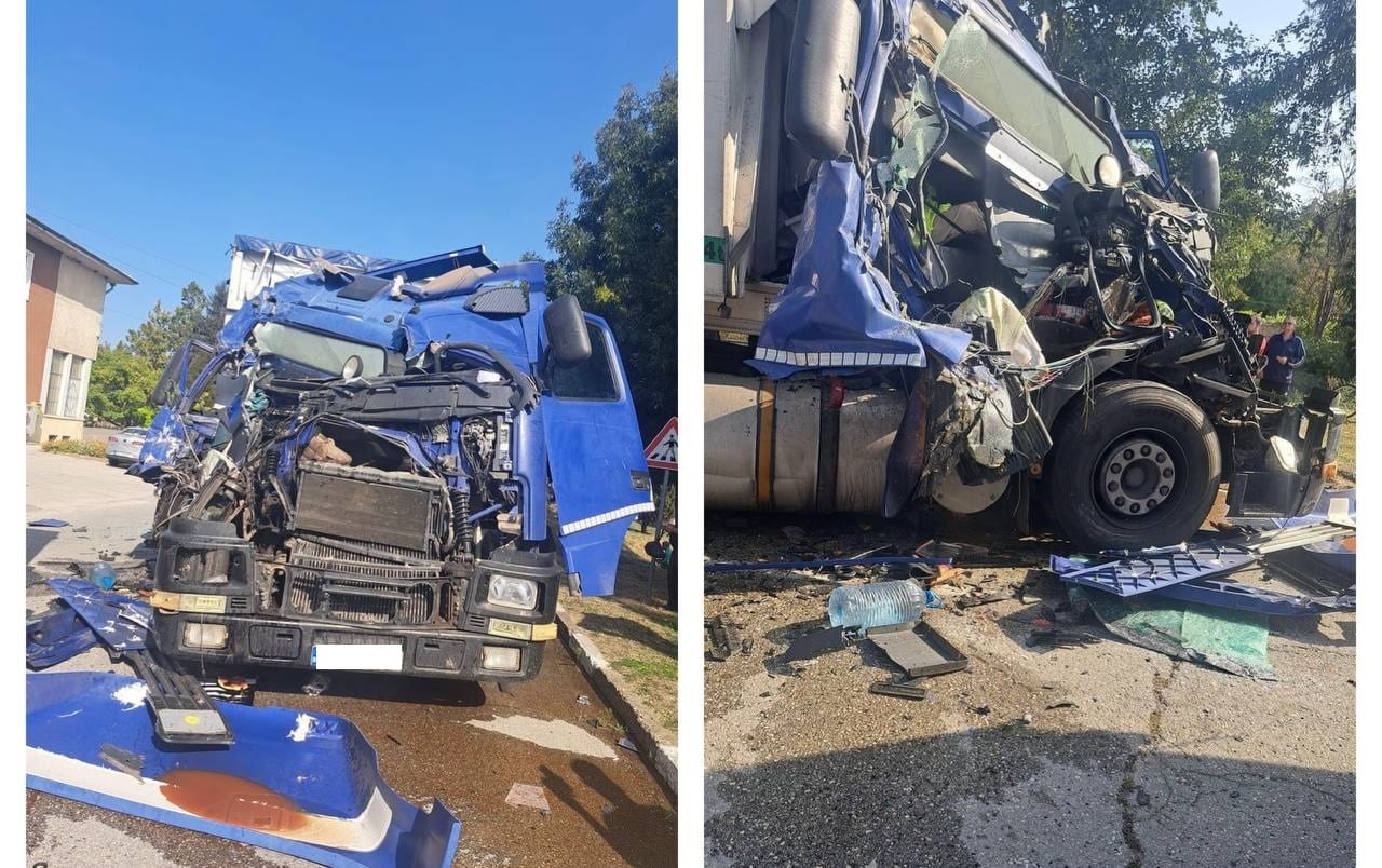 Два тежкотоварни автомобила са се ударили по пътя Плевен Никопол в