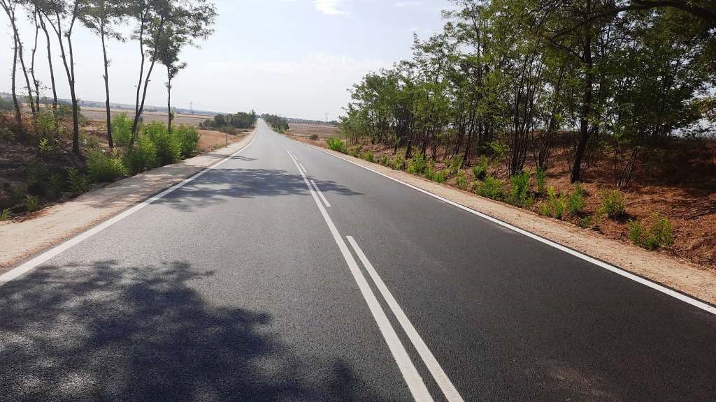 Част от асфалтовата настилка на главния път между Пловдив и