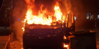 Запален автомобил