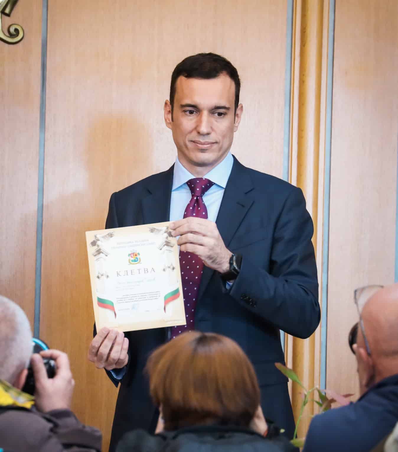 Новоизбраният кмет на София Васил Терзиев положи клетва пред Столичния