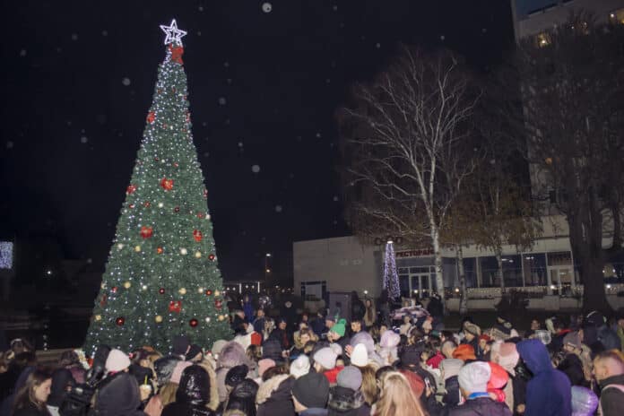 Коледната елха в Мездра