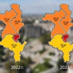 Разпределение на регистрираните престъпления по РУ през двата периода