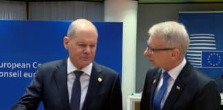 Канцлерът Олаф Шолц и акад. Николай Денков