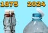 Капачка на бутилка през 1875 година и капачка през 2024 година