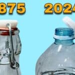 Капачка на бутилка през 1875 година и капачка през 2024 година