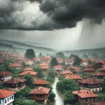 Буря и градушка над българско село