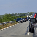 Задръстване на пътя Бургас-Созопол край село Равадиново