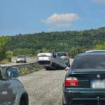 Автомобил се обърна по таван в катастрофа край Велико Търново на присовските завои