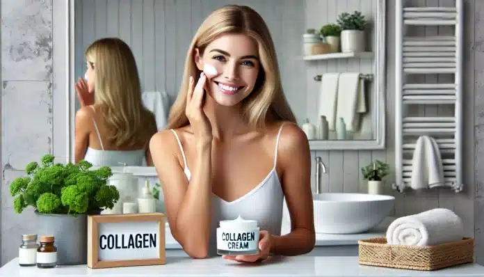 Жена използва колаген Жена използва колаген