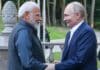 Нарендра Моди и Владимир Путин в Русия