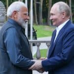 Нарендра Моди и Владимир Путин в Русия