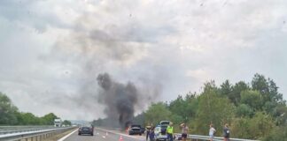 Запален автомобил на АМ тракия