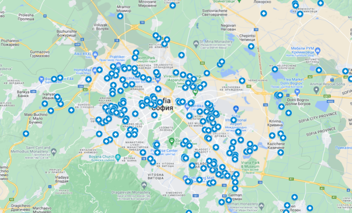 АКФ показа карта на нерегламентираните сметища за строителни отпадъци в София