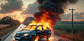 Пожар в лек автомобил