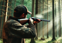 Ловец с пушка в гората