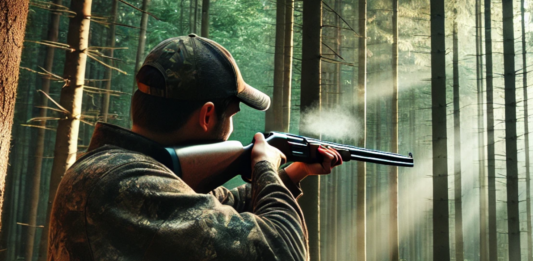 Ловец с пушка в гората