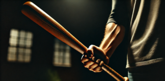 Мъжка ръка с бухалка