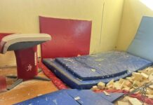 Нанесените материални щети във залата