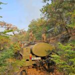 Военнослужещи гасят пожар в област Благоевград