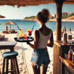 Сервитьорка на работа на плажен бар