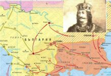 Карта по времето на цар Гаврил Радомир