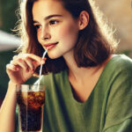 Момиче пие сода