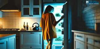 момиче пред хладилник