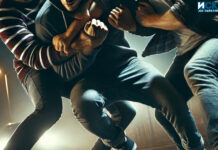 Сбиване между трима души през нощта