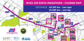 Карта на маратона в София