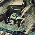 Счупено странично стъкло на ограбен автомобил