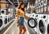 жена купува пералня, стоки