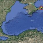 Петролен разлив в Чернов море и месоположение на Керченския проток