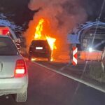 Джип пламна на "Хемус"