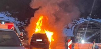 Джип пламна на "Хемус"