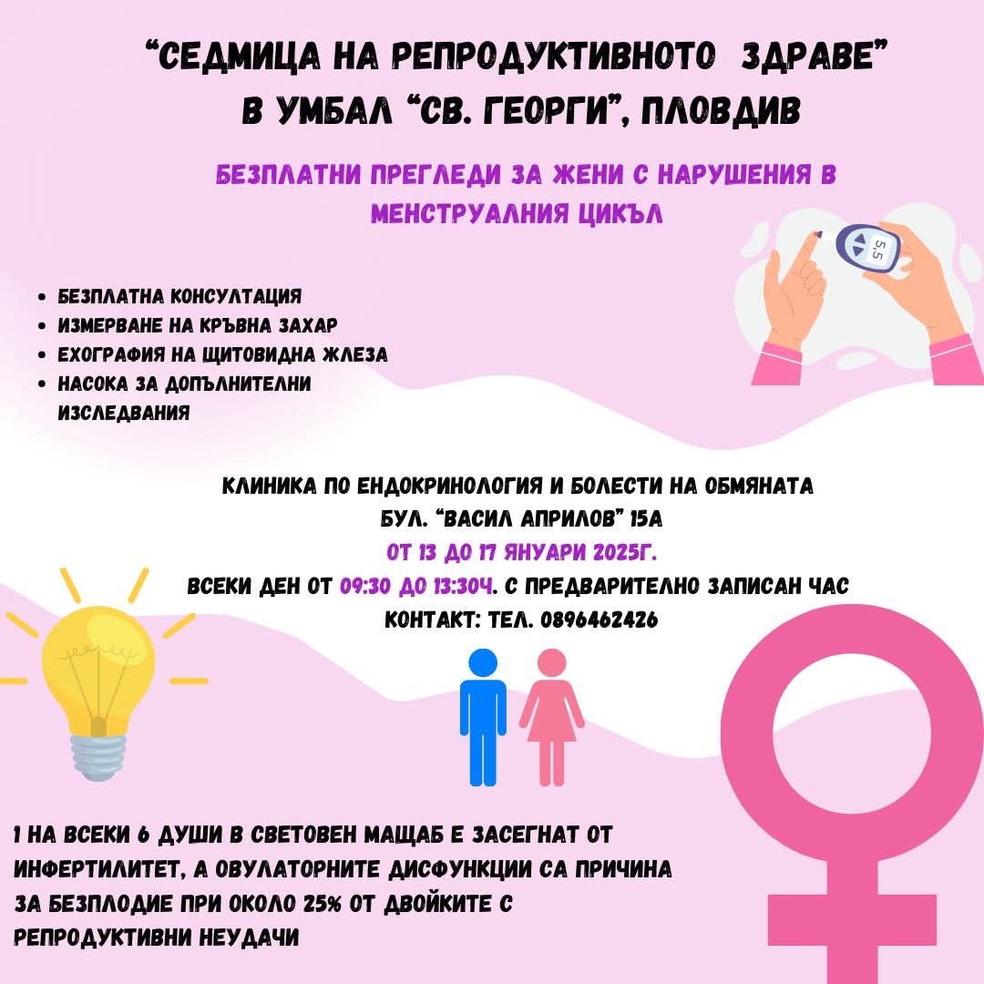 В периода 13 17 януари УМБАЛ Свети Георги ЕАД в Пловдив