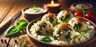 Кюфтета от ориз, спанак и сирене