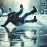 Подхлъзване на заледена улица