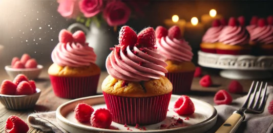 Мъфини с малинов крем